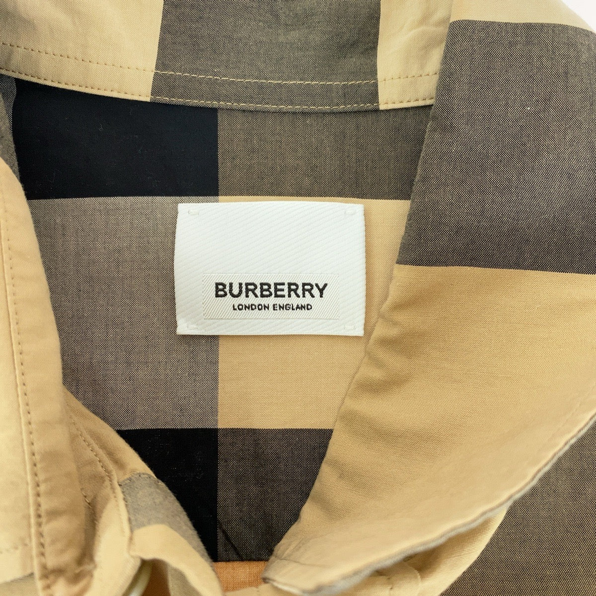 Burberry Check Logo Patchwork Cotton Shirt XS