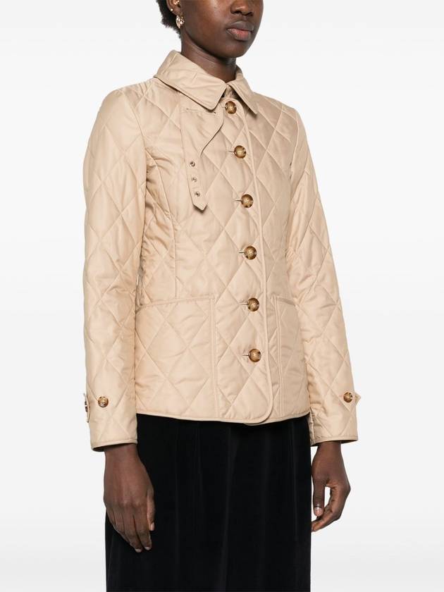 Burberry diamond quilted button jacket beige