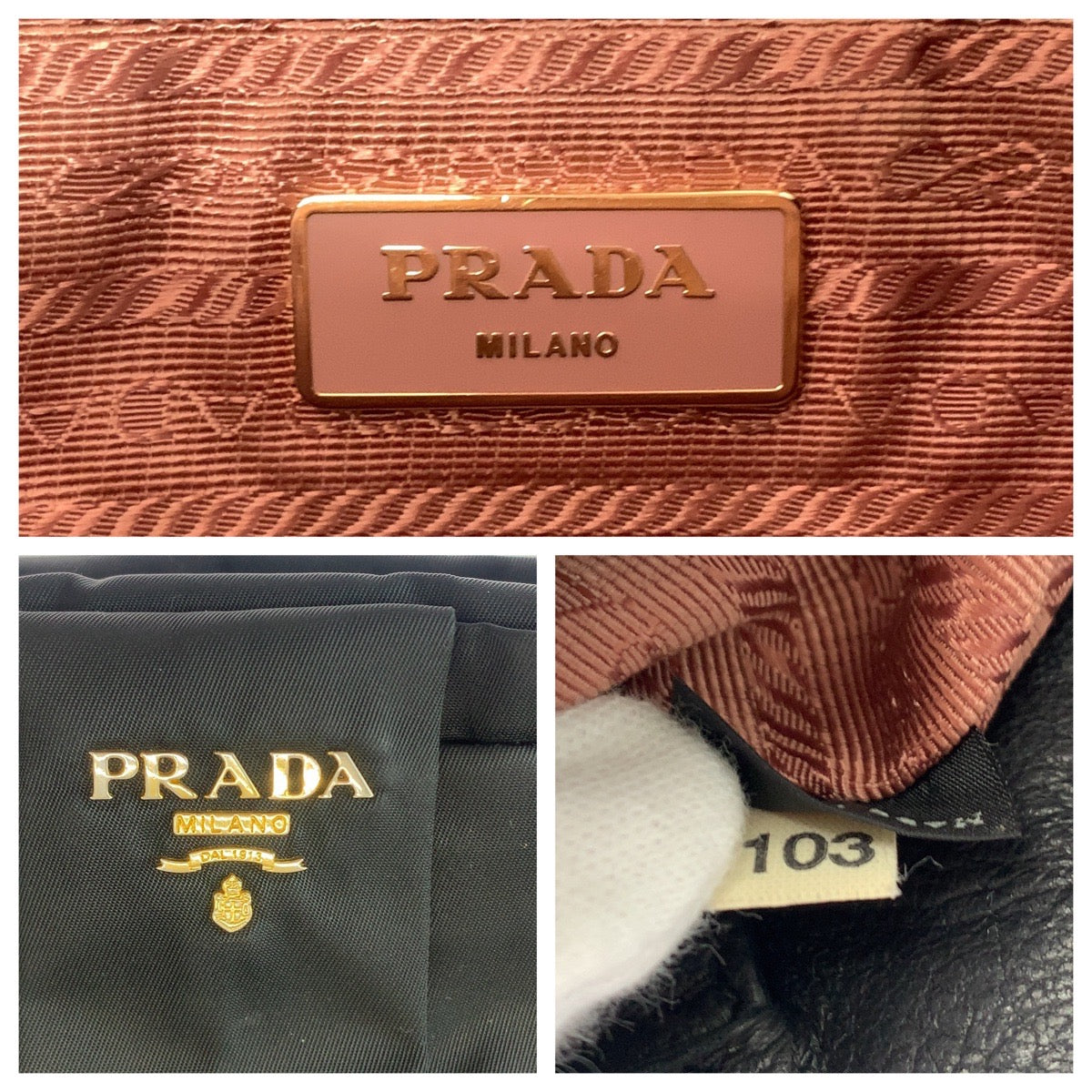 Prada Tessuto Logo Ribbon Nylon 2way Bag BN1601