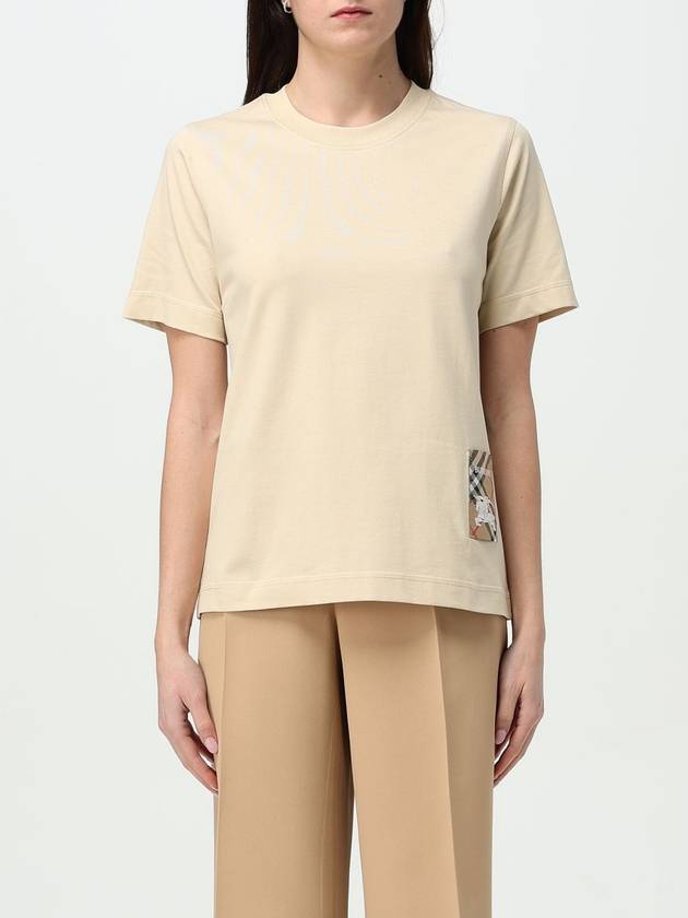 Burberry Check Label Short Sleeve T-Shirt Nutmeg