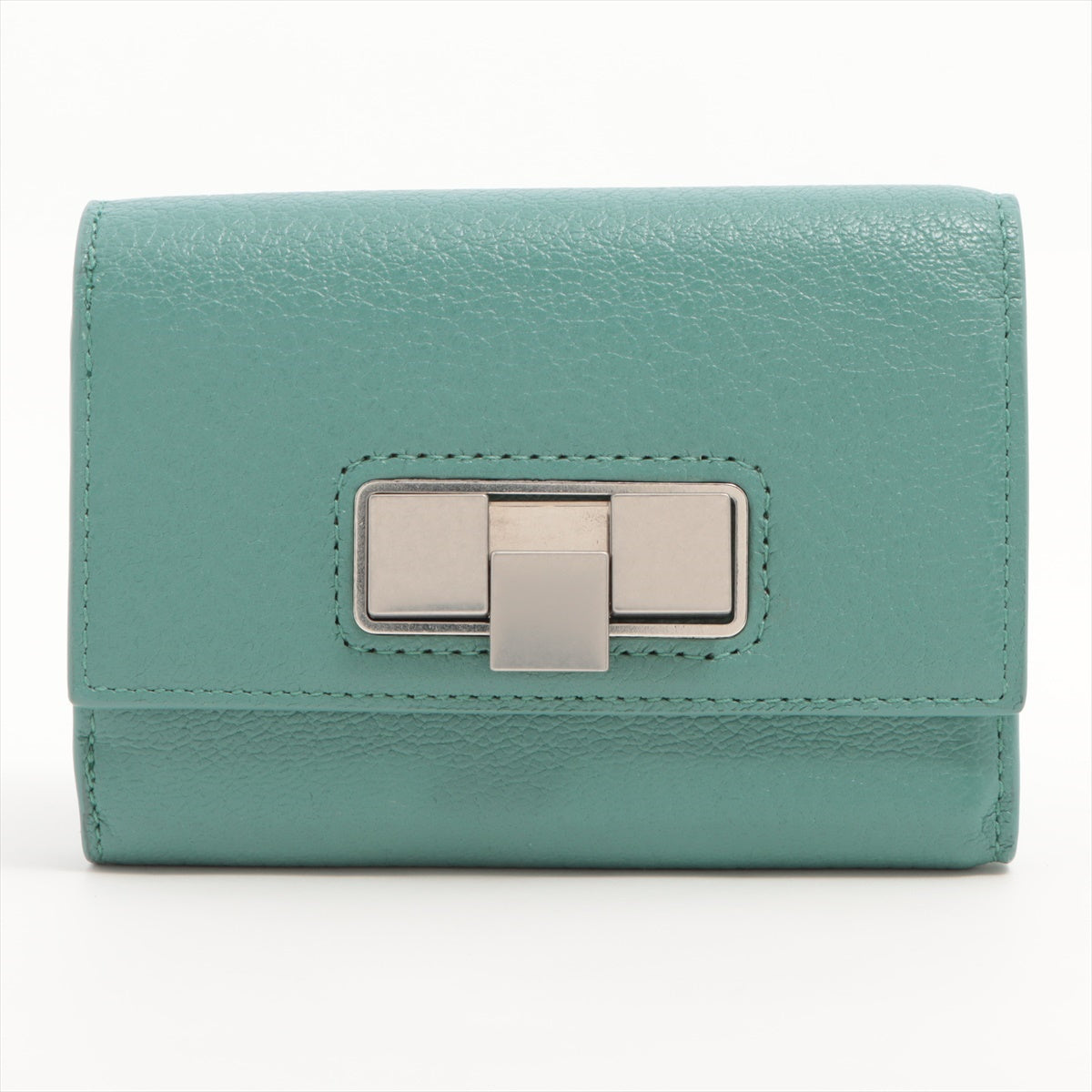 Bottega Veneta Leather Compact Wallet Blue