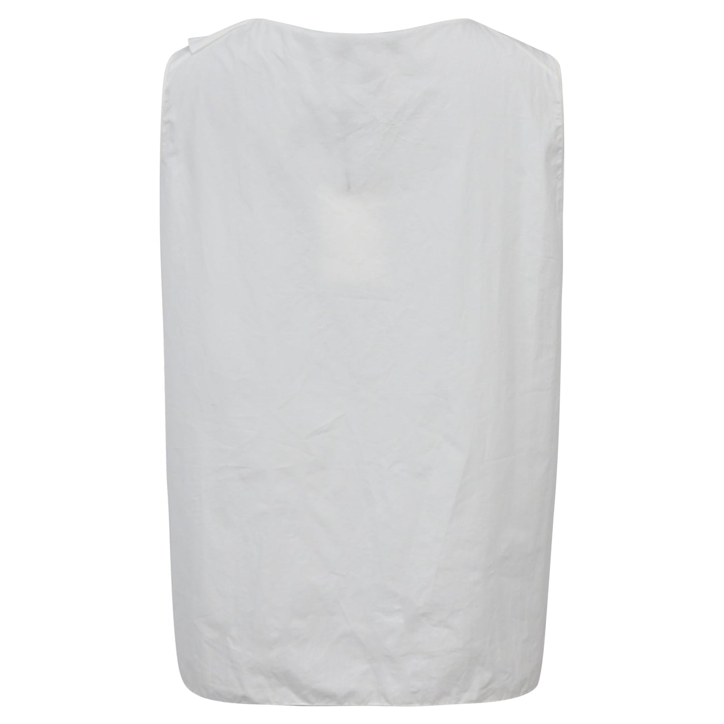 Chloe Sleeveless Ruffled Top in White Cotton