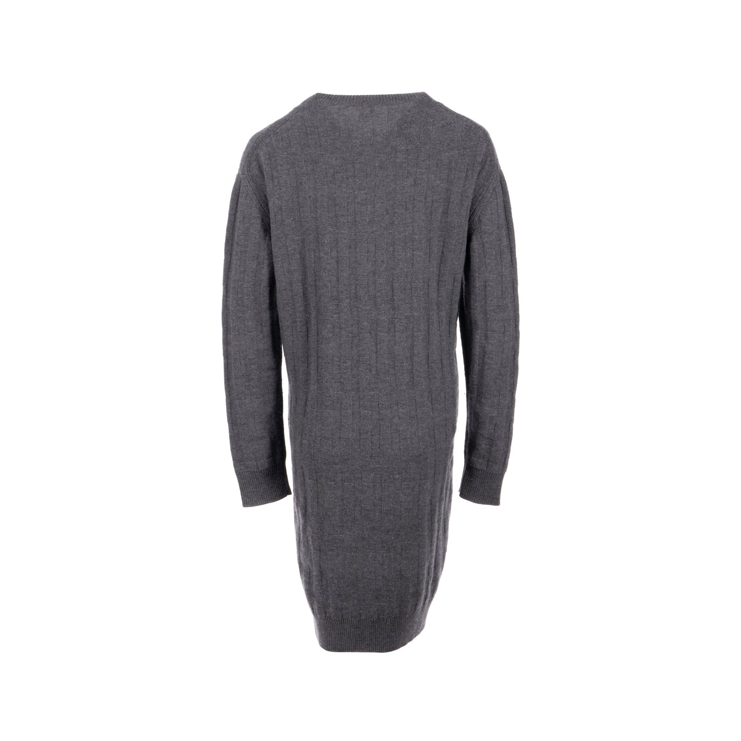 Hermes Size 38 Long Sleeve Knit Dress Virgin Wool Grey