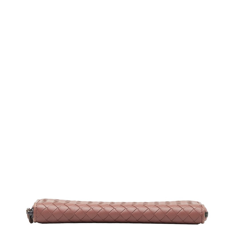 Bottega Veneta Intrecciato Long Wallet in Leather Salmon Pink Ladies
