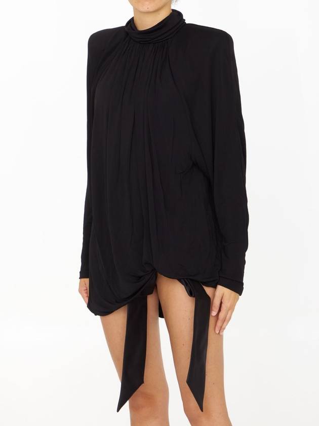 Saint Laurent 23 fw Drape Jersey Dress 744258Y6H331000 B0020499023