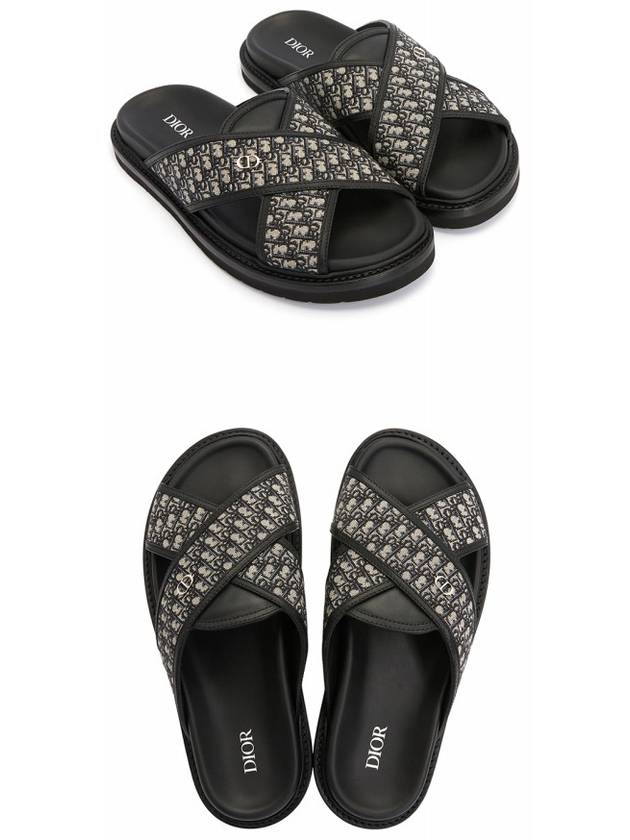 Aqua Oblique Jacquard Sandals Black Dior