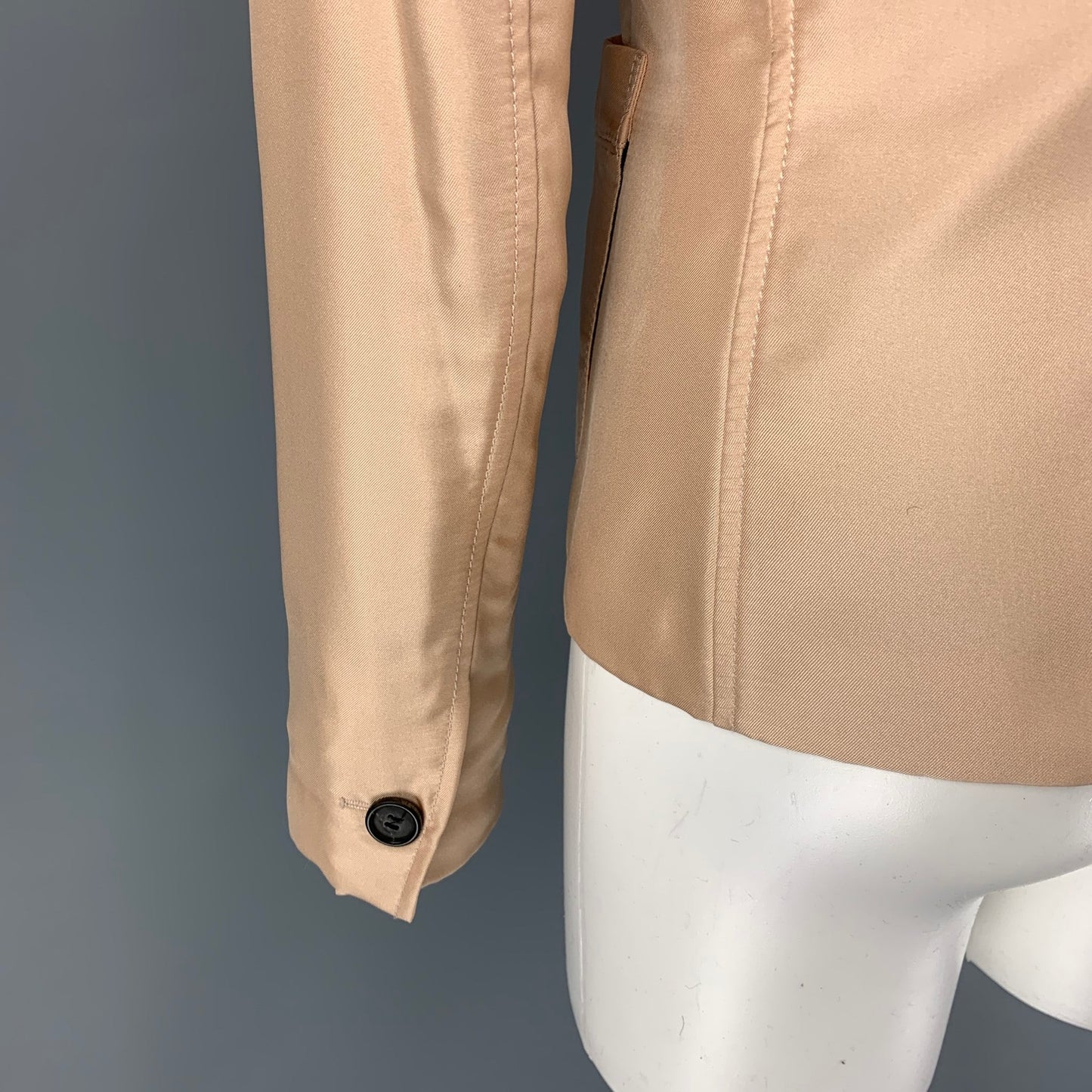 PRADA Size 4 Blush Silk Single Breasted Jacket