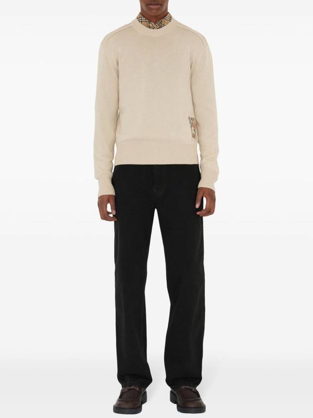Burberry Check Label Wool Knit Top Nutmeg