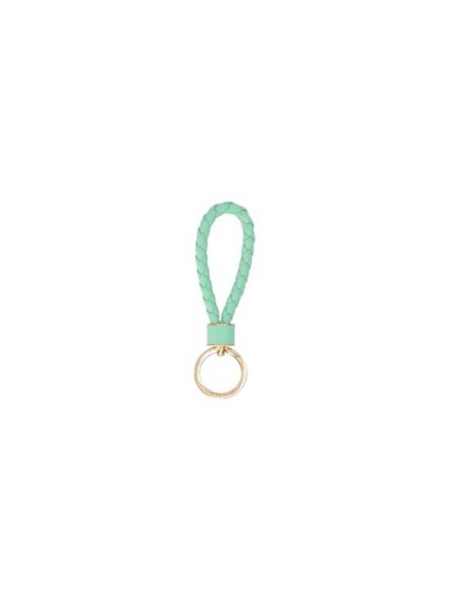 Bottega Veneta Intrecciato Lambskin Key Holder Green