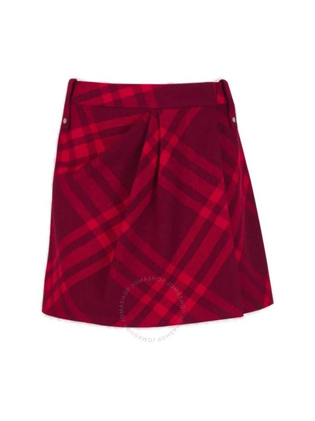 Burberry Check Pattern Wool Mini Skirt