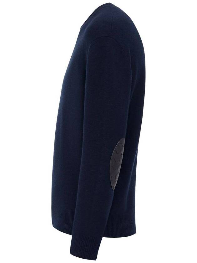 Bottega Veneta Crew Neck Cashmere Knit Top Navy