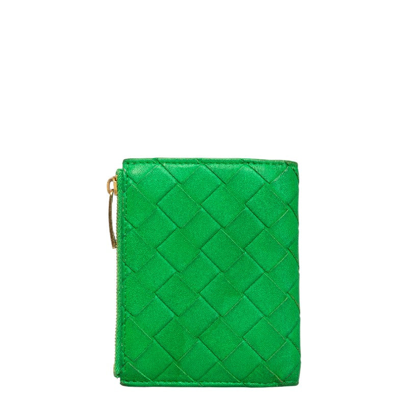 Bottega Veneta Intrecciato Wallet in Lambskin Green 608059