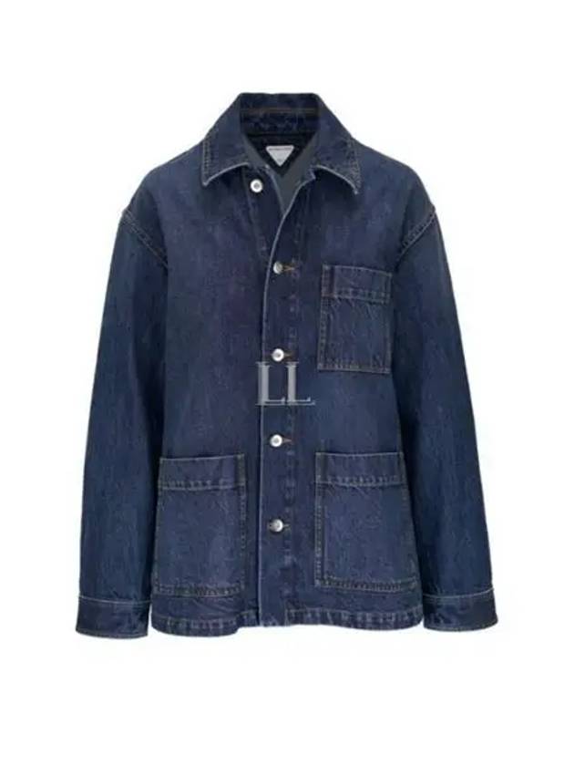 Bottega Veneta Washed Medium Denim Jacket Mid Blue