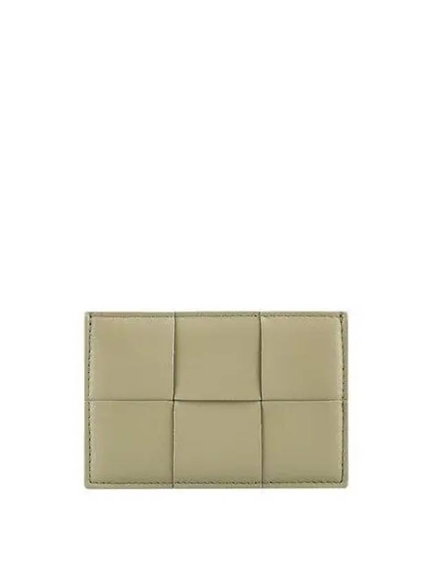 Bottega Veneta Intrecciato Lambskin Calfskin Card Wallet Travertine