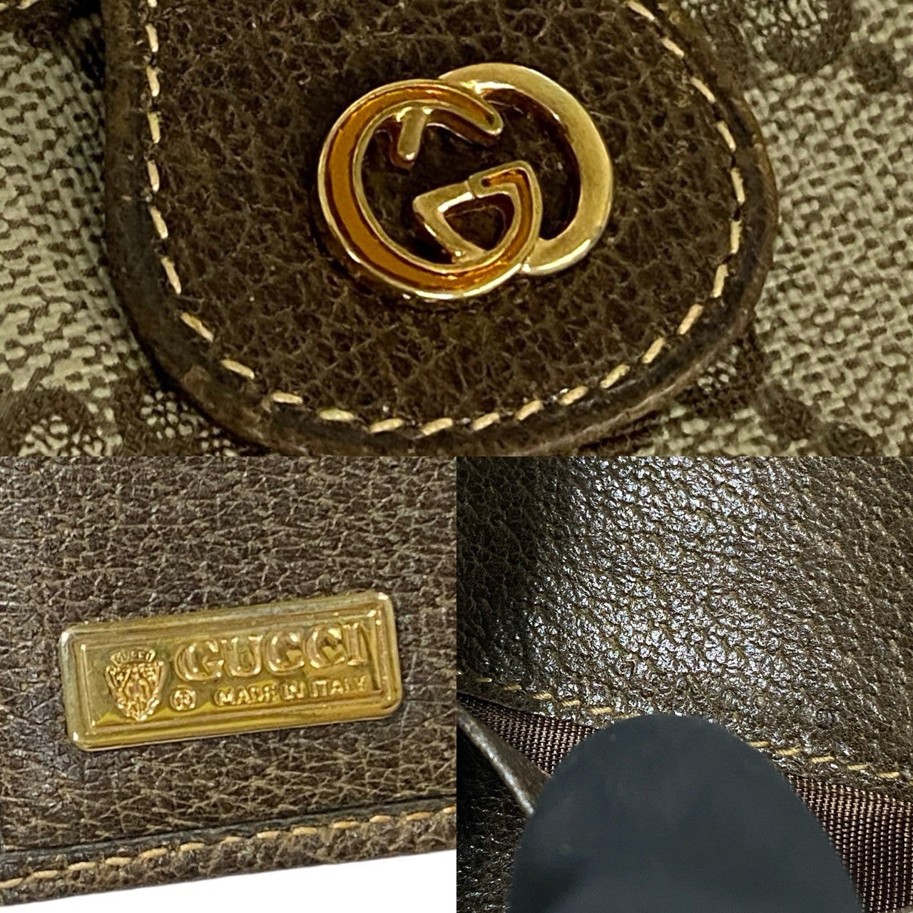 Gucci Vintage GG Logo Leather Bifold Wallet Brown