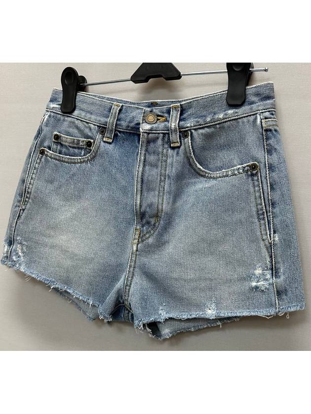 Saint Laurent Blue Denim Slim Fit Short Pants 25