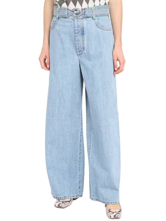 Bottega Veneta Bleached Denim Wide Jeans