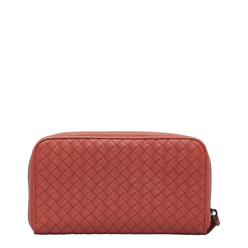 Bottega Veneta Long Zip Wallet Pink Leather Ladies