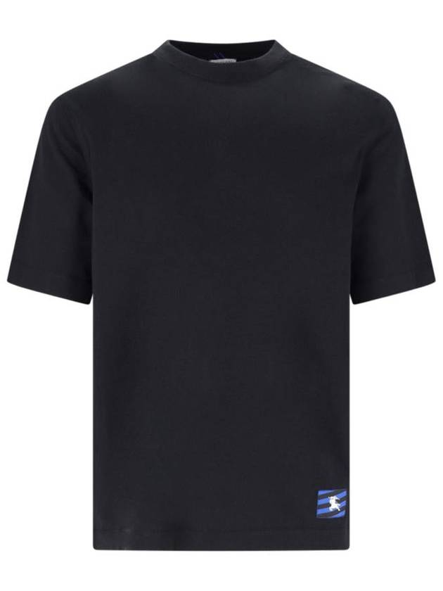 Burberry Equestrian Knight Patch Cotton Short Sleeve T-Shirt Black