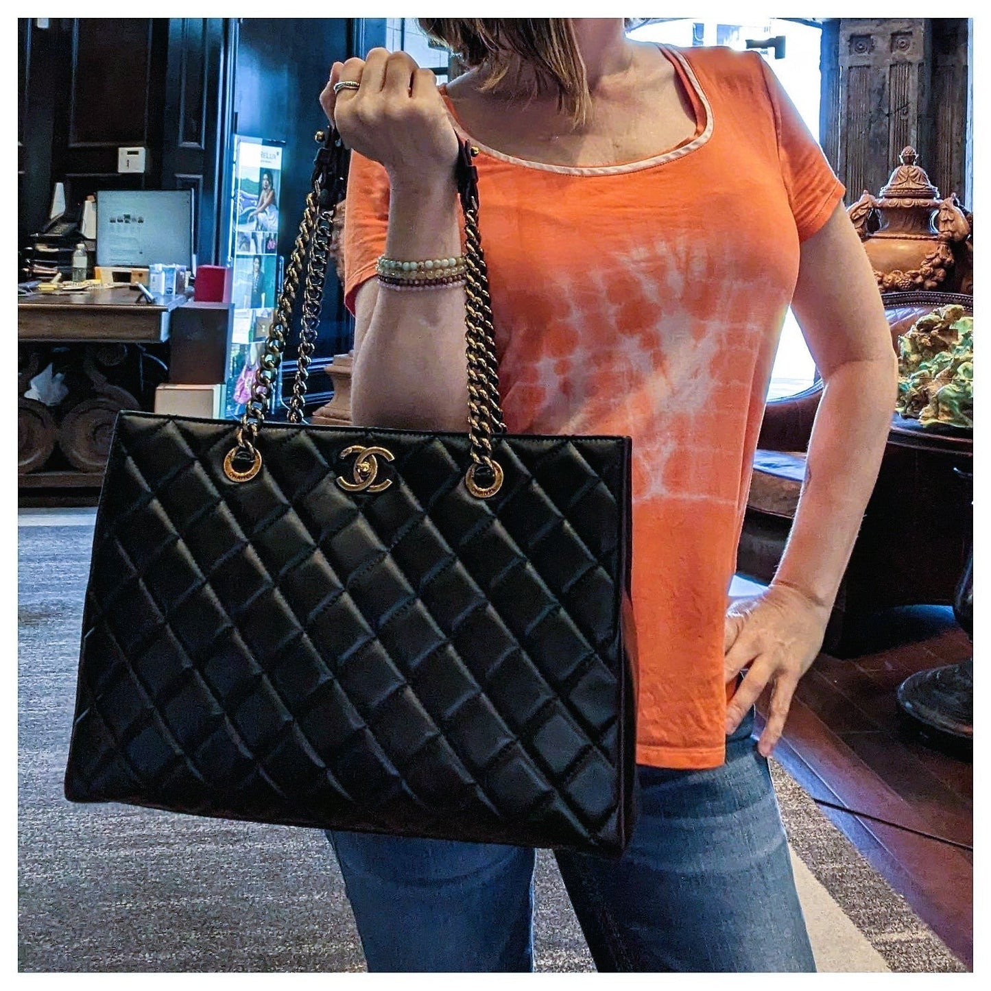 Chanel bag Black Quilted Calfskin Perfect Edge Tote