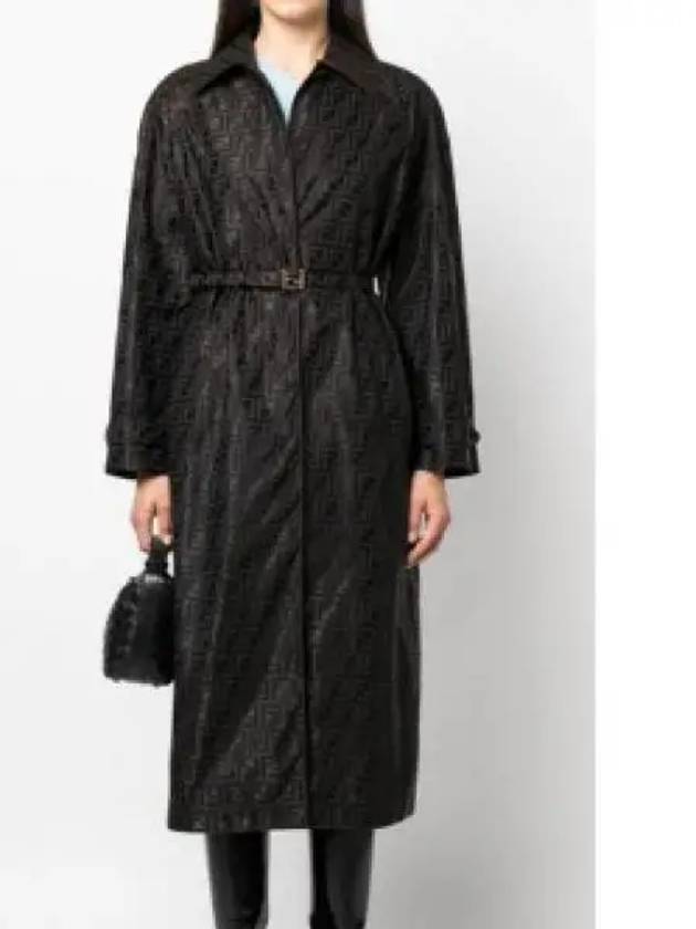 Fendi Cotton Blend Trench Coat Black