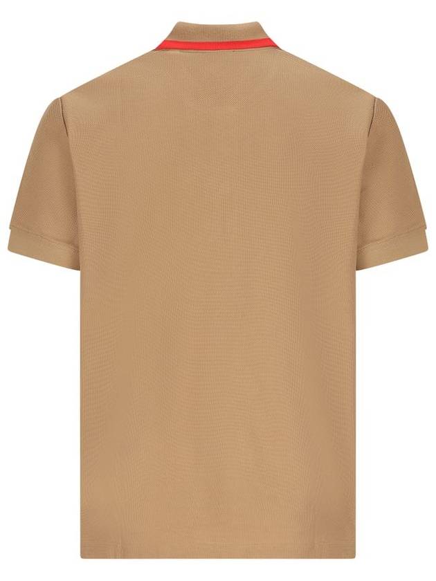 Burberry Logo Stripe Short Sleeve Polo Shirt Brown