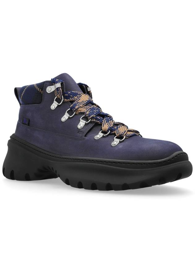 Burberry Burberry Suede Ankle Boots Scoot, Men's, Navy Blue