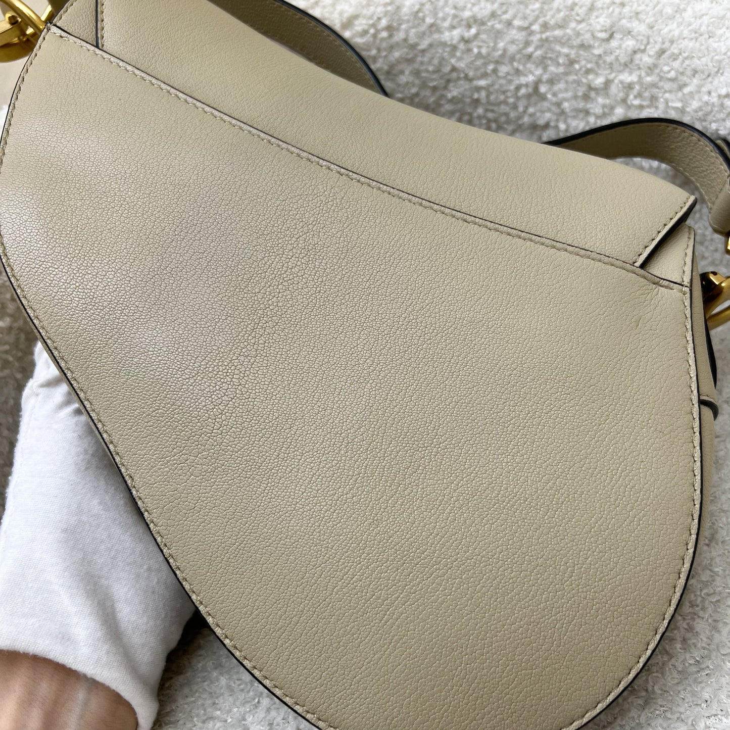 Dior Medium Saddle Bag In Sand-Coloured Grained Leather and AGHW (Model: M0446CCEH, Colour: M39U)