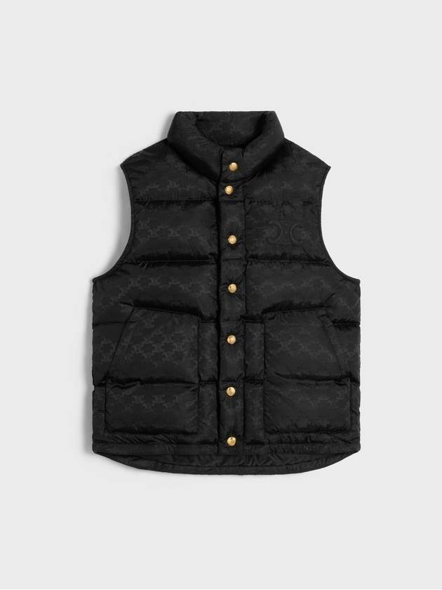 CELINE Monogram Nylon Quilted Vest Black