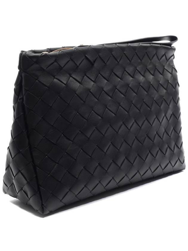 Bottega Veneta Intrecciato Leather Clutch Bag Black