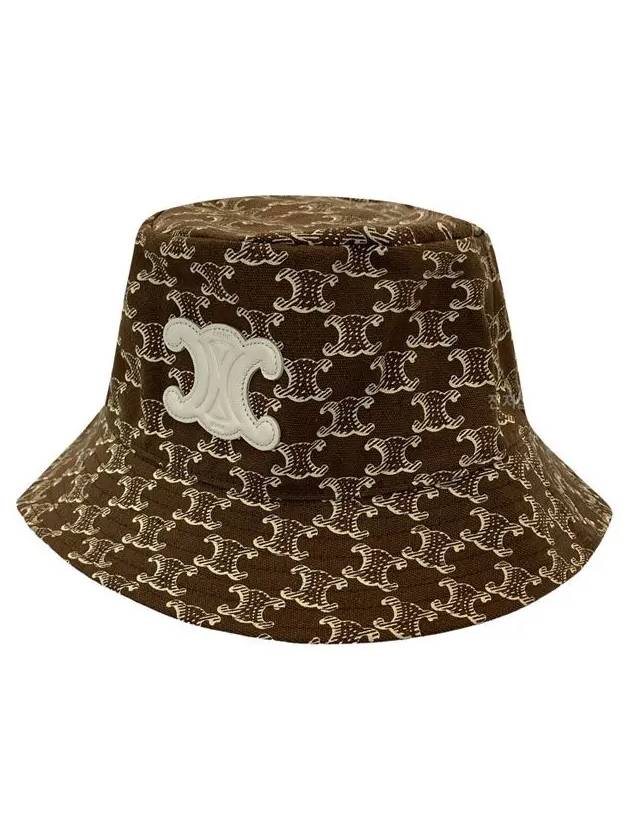 CELINE Triomphe Bucket Hat Dark Brown