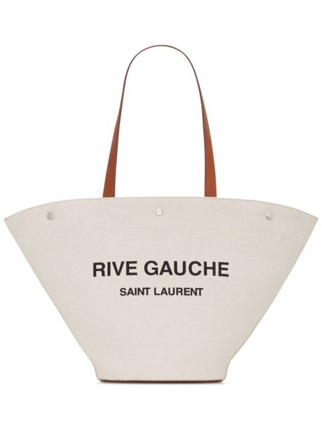 Saint Laurent Rive Gauche Canvas Tote Bag Beige