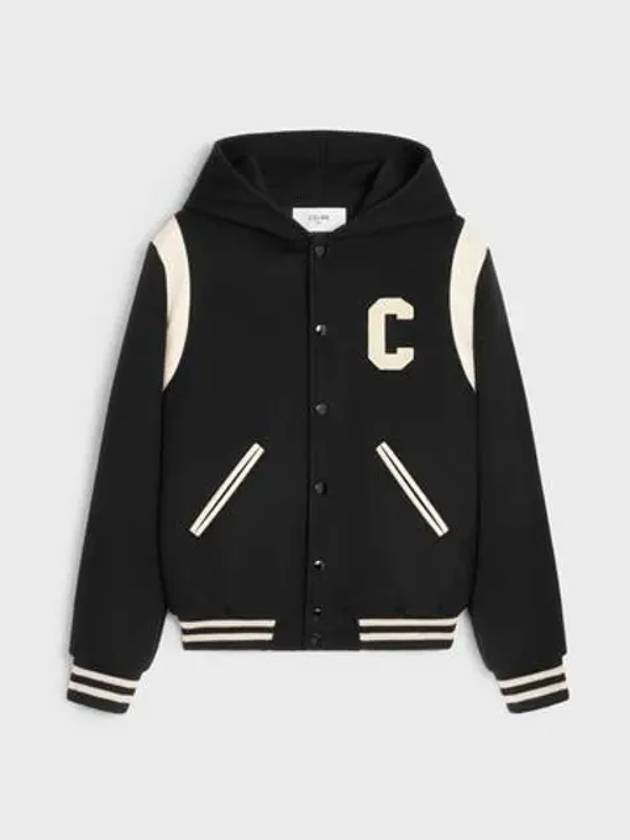 CELINE Teddy Cashmere Wool Hooded Jacket Black