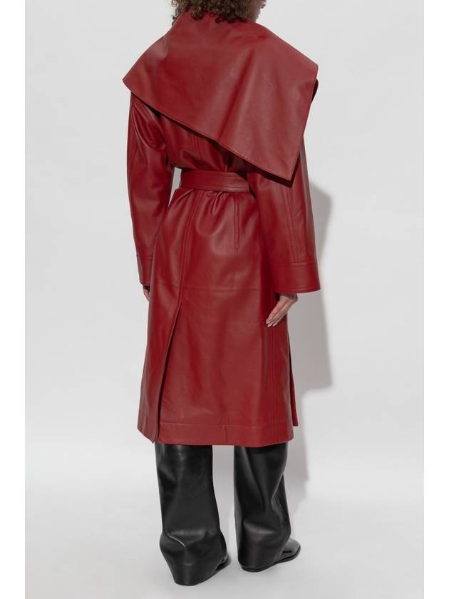 Bottega Veneta Bottega Veneta Leather Coat, Women's, Burgundy