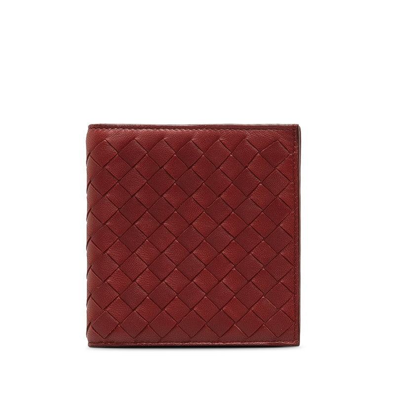 Bottega Veneta Intrecciato Wallet in Calf Rouge