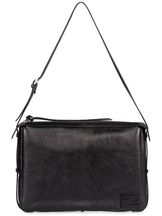 Fendi Simply Large Leather Shoulder Bag Black