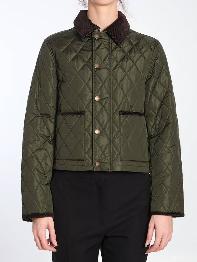 Burberry Cropped Quilted Nylon Jacket Shale Brush