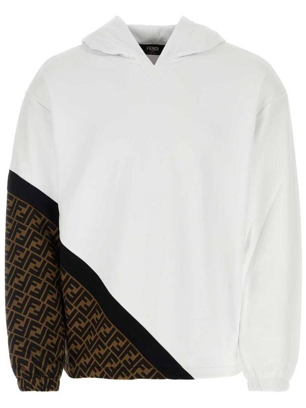 Fendi Monogram Logo Hoodie White