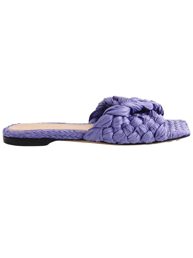 Bottega Veneta WoMen's Raffia Stretch Flat Slippers Purple
