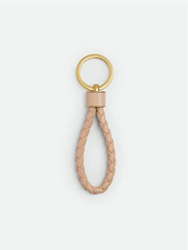 Bottega Veneta Intrecciato Lambskin Key Holder Lotus