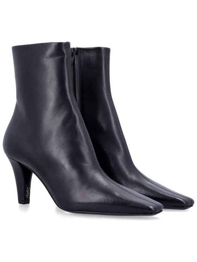 Saint Laurent Jill Leather Ankle Boots Black