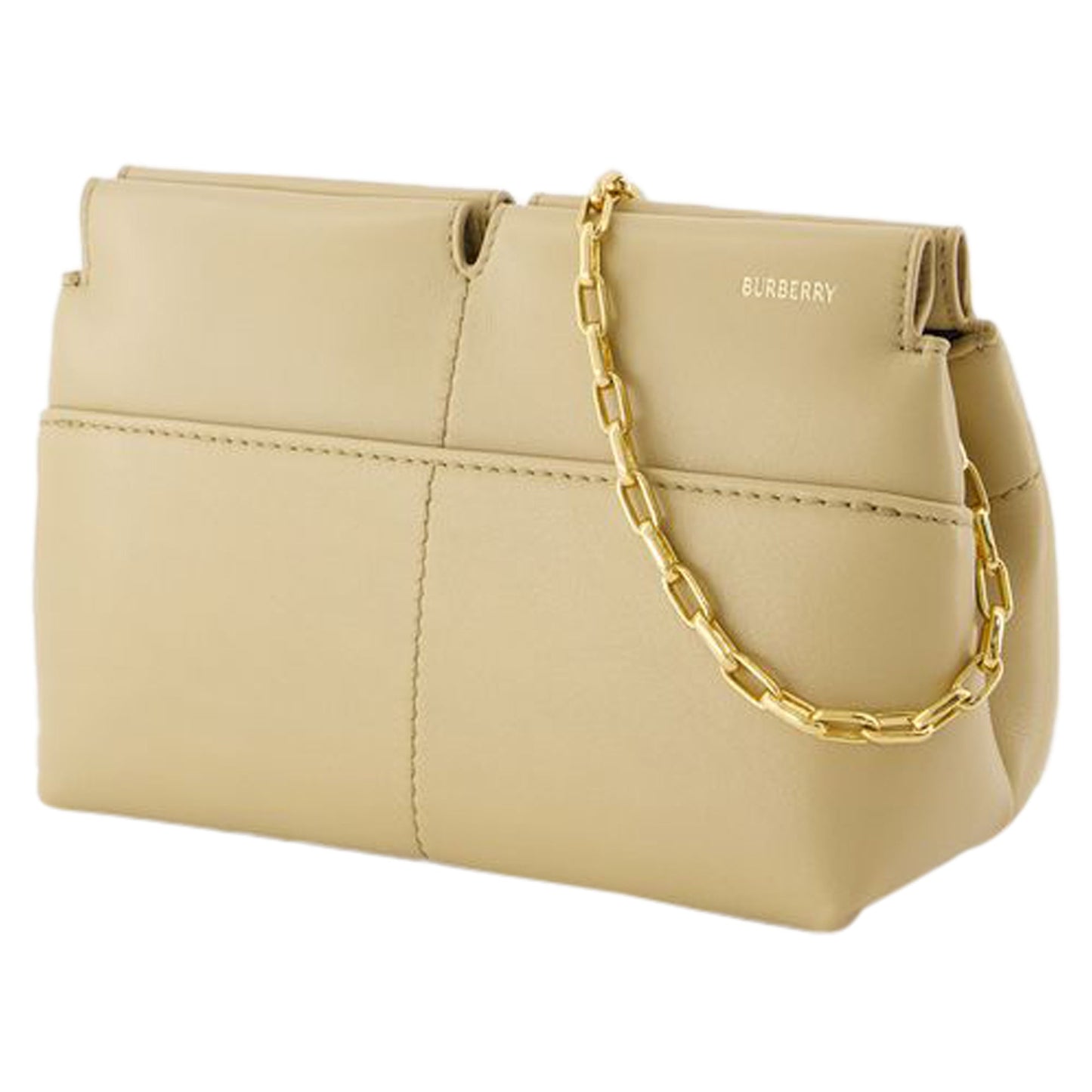 Small Snip Clutch - Burberry - Leather - Beige