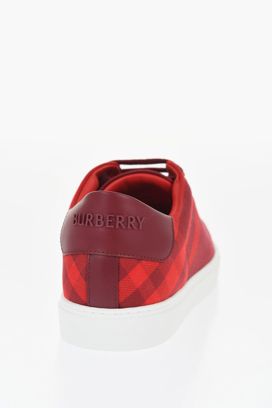 Burberry Checked Cotton Low-Top Sneakers With Contrast Sole