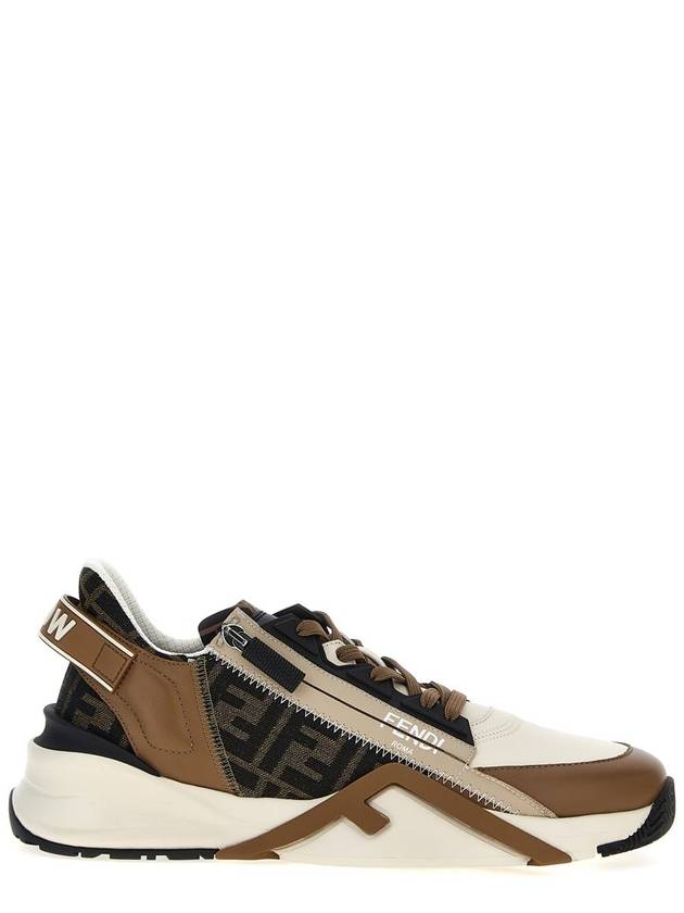 Fendi Flow FF Jacquard Leather Running Low Top Sneakers Brown