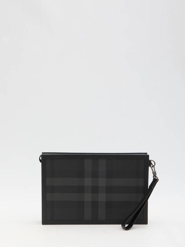Burberry Check Small Logo Clutch Bag Black
