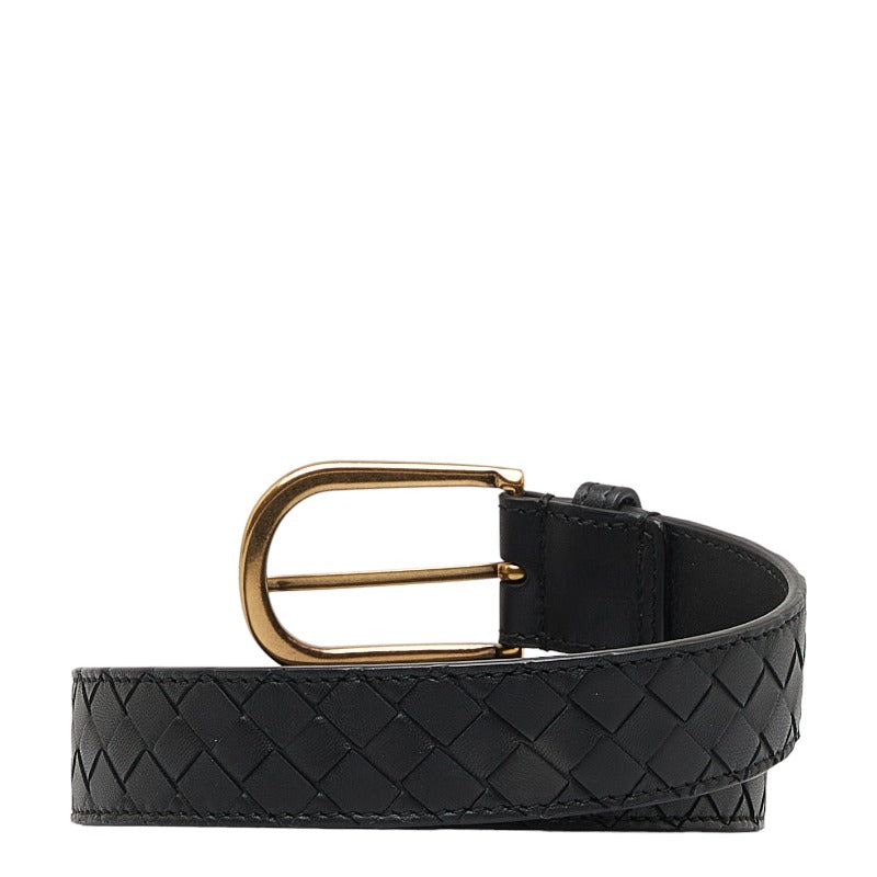 Bottega Veneta Intrecciato Mens Belt in Leather Black 85/34