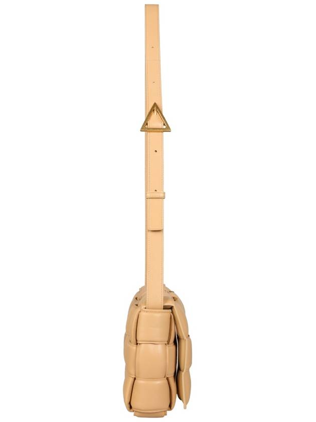 Bottega Veneta Gold Padded Cassette Cross Bag Almond