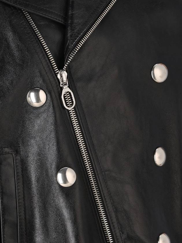 CELINE Cabochons Calfskin Biker Jacket Black