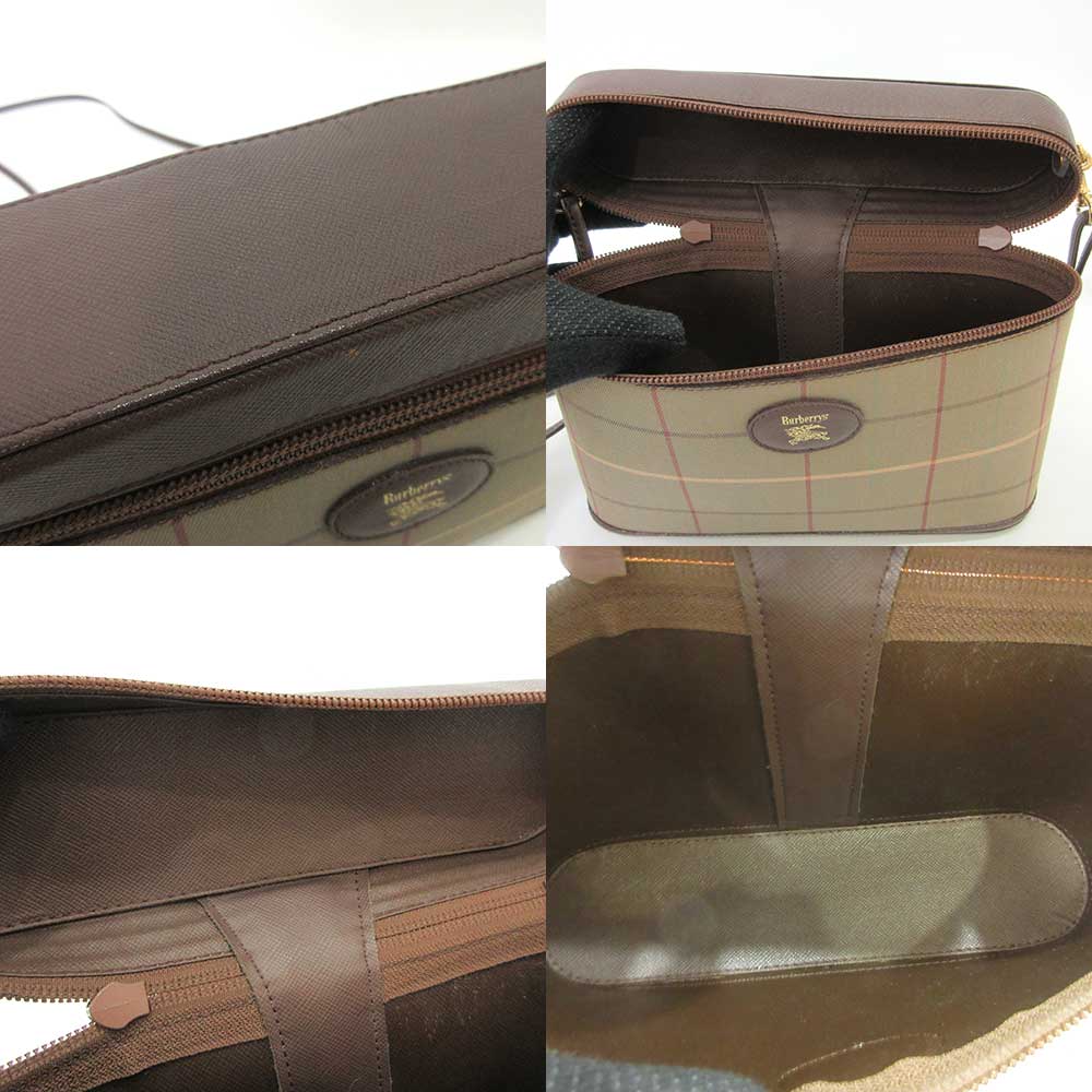 Burberry Canvas Leather Check Shoulder Bag