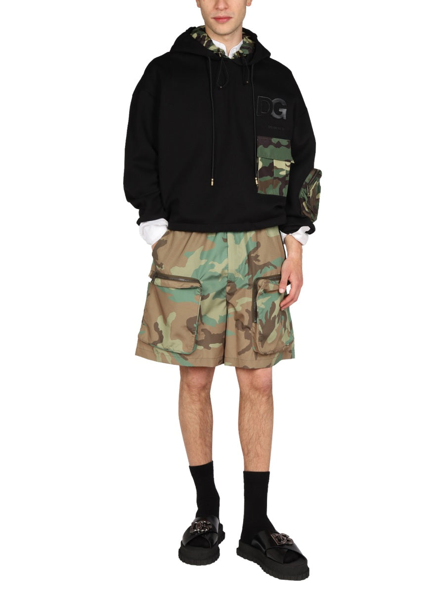 Dolce & Gabbana Men Sweatshirt With Camo Details